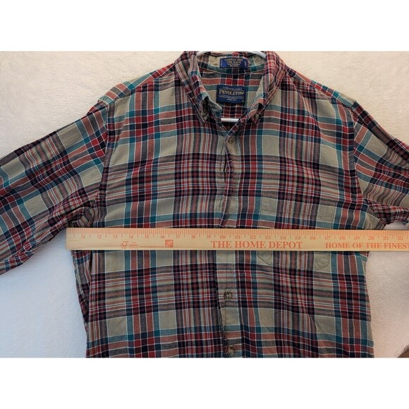Pendleton Oceanside Long Sleeve Button Down Shirt India Madras Plaid Size Medium - Picture 4 of 9